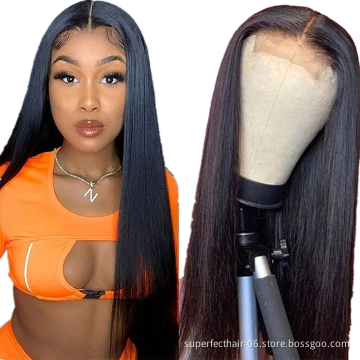 Wholesale 150% Density Undetectable Knots 5x5 Lace Closure Wig For Women Straight Human Hair Wigs